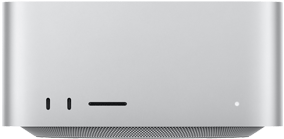 Front-facing view of Mac Studio two USB-C ports and SDXC card reader port