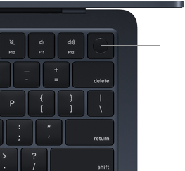 Touch ID sensor located in top right corner of MacBook Air keyboard